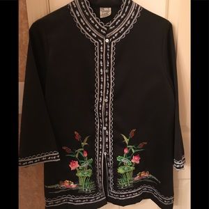Oversized Kimono Type Embroidered Jacket